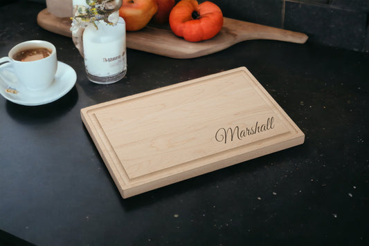 Personalized Maple Juice Groove Cutting Board 12" x 8" x 3/4"