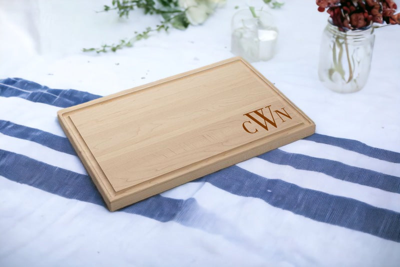 Personalized Maple Thick Cutting Board 17" x 11" x 1"