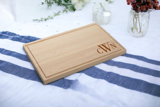 Personalized Maple Thick Cutting Board 17" x 11" x 1"