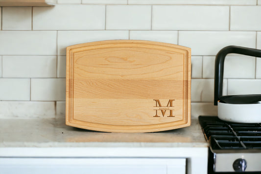 Personalized Maple Arched Cutting Board 12" x 9" x 3/4"