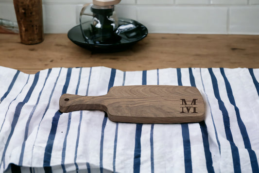 Personalized Walnut Serving Board With Handle 14-1/2" x 6" x 3/4"