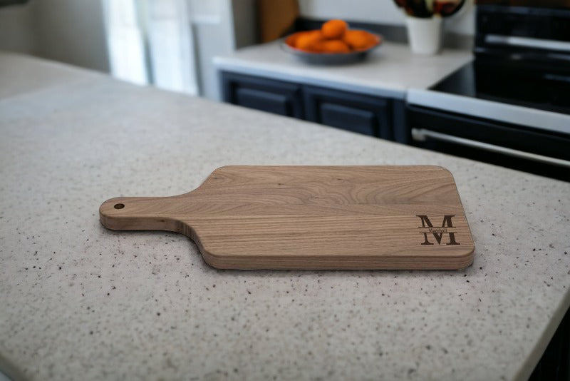 Personalized Walnut Serving Board With Handle 17" x 8" x 3/4"