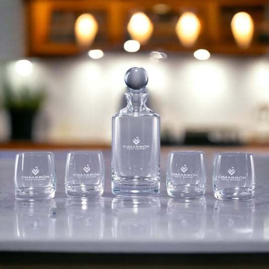 Personalized Uptown & Meridian Decanter & Glass Bar Set