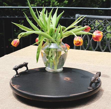 Small Lazy Susan with Castle Handles