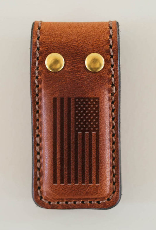 American Flag Leather Money Clip